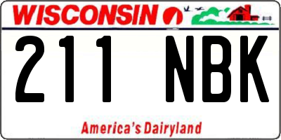 WI license plate 211NBK
