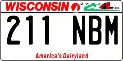 WI license plate 211NBM