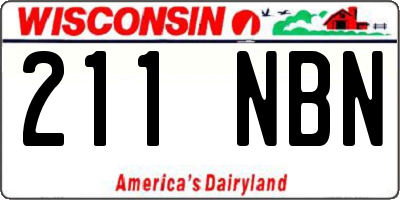 WI license plate 211NBN