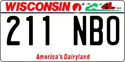 WI license plate 211NBO
