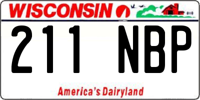 WI license plate 211NBP