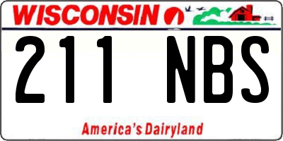 WI license plate 211NBS