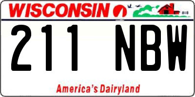 WI license plate 211NBW
