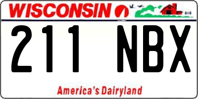WI license plate 211NBX