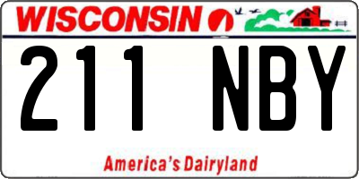 WI license plate 211NBY
