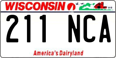 WI license plate 211NCA