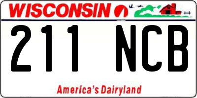 WI license plate 211NCB