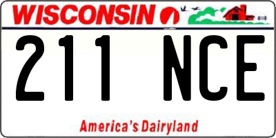 WI license plate 211NCE