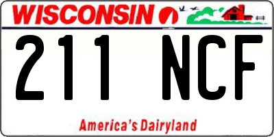 WI license plate 211NCF