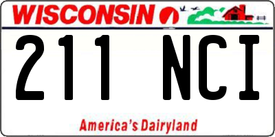WI license plate 211NCI