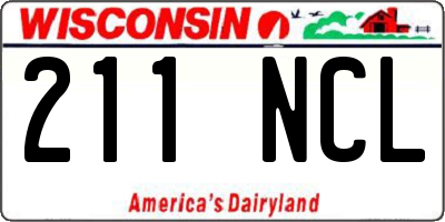WI license plate 211NCL
