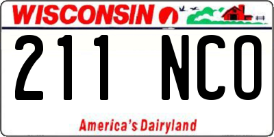 WI license plate 211NCO