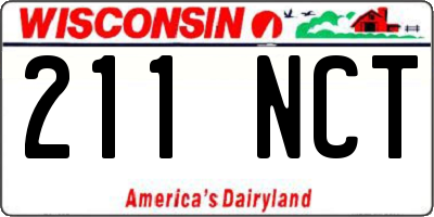 WI license plate 211NCT