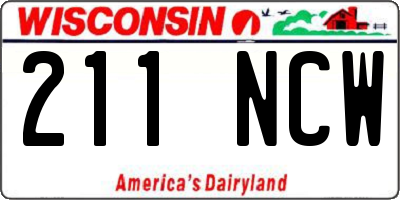 WI license plate 211NCW