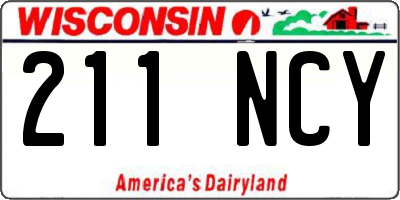 WI license plate 211NCY