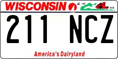 WI license plate 211NCZ