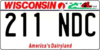 WI license plate 211NDC