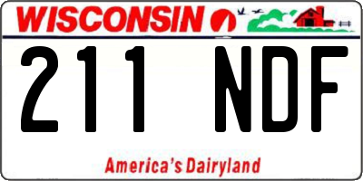 WI license plate 211NDF