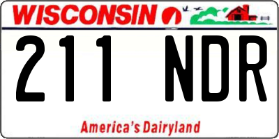 WI license plate 211NDR