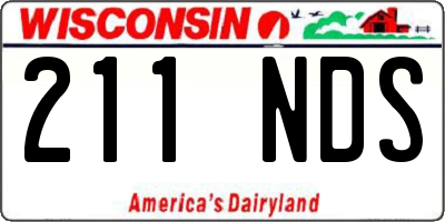 WI license plate 211NDS