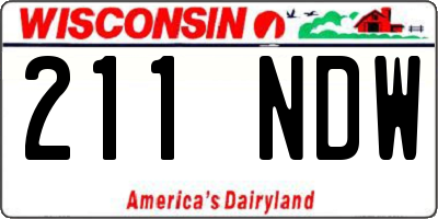 WI license plate 211NDW