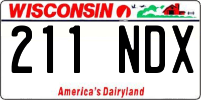WI license plate 211NDX