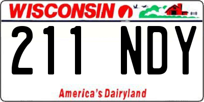 WI license plate 211NDY