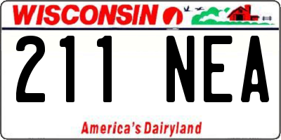 WI license plate 211NEA
