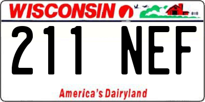 WI license plate 211NEF