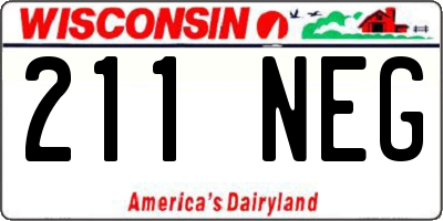 WI license plate 211NEG