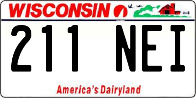 WI license plate 211NEI