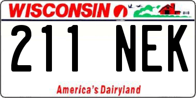 WI license plate 211NEK