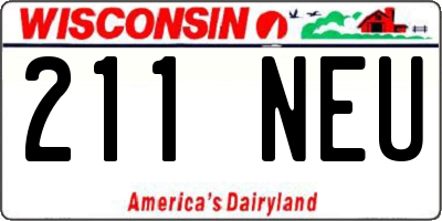 WI license plate 211NEU