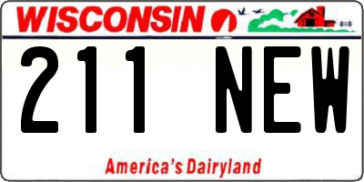 WI license plate 211NEW