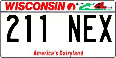 WI license plate 211NEX