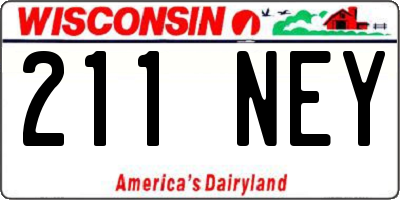 WI license plate 211NEY