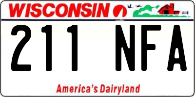 WI license plate 211NFA