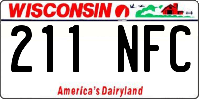 WI license plate 211NFC