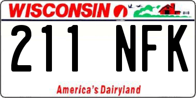 WI license plate 211NFK
