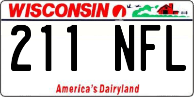 WI license plate 211NFL