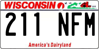 WI license plate 211NFM