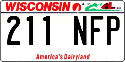 WI license plate 211NFP