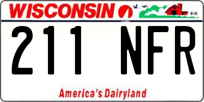 WI license plate 211NFR