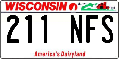 WI license plate 211NFS