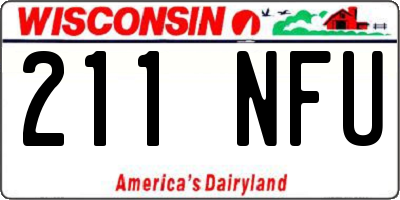 WI license plate 211NFU
