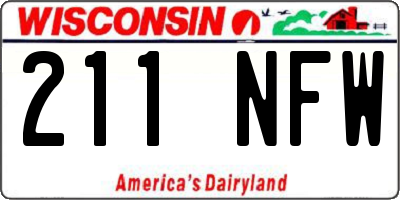 WI license plate 211NFW
