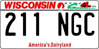 WI license plate 211NGC