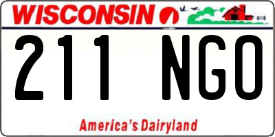 WI license plate 211NGO