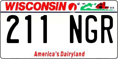 WI license plate 211NGR