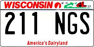 WI license plate 211NGS